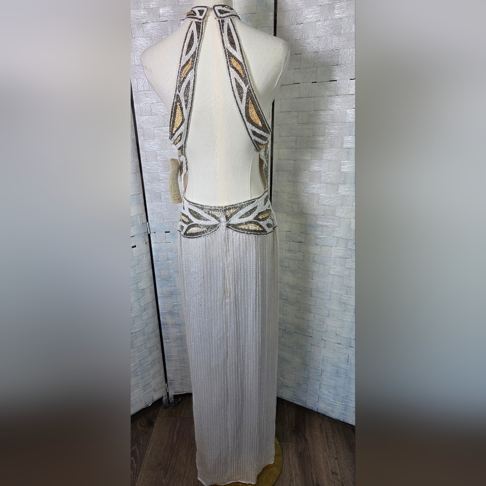 80'S VNTG SCALA FULLY BEADED GOWN - Picture 4 of 16